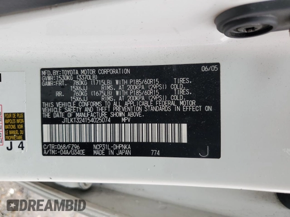 2005 Scion xB z VIN JTLKT324154025074, wystawiony jako Copart lot #56737945 z przebiegiem 222 857 mil mil oraz Szkody całkowita. Historia ofert i sprzedaży dostępna na DreamBid. Obrazek 13.