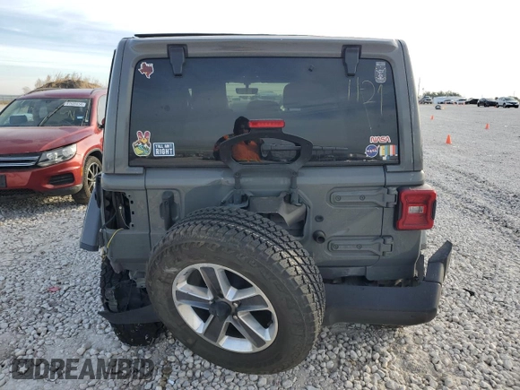 2020 Jeep Wrangler Unlimited Sahara Altitude with VIN 1C4HJXEG2LW206453, listed as a Copart auction lot 82303434 with 51,559 mi miles and Salvage title. Bid and sale history available at DreamBid. Image 6.