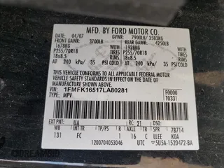 2007 Ford Expedition Max XLT with VIN 1FMFK16517LA80281, listed as a Copart auction lot 79677384 with 184,679 mi miles and Salvage title. Bid and sale history available at DreamBid. Image 13.
