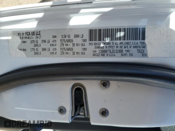 2018 Ram 1500 Express z VIN 1C6RR6FT6JS131898, wystawiony jako Copart lot #46692795 z przebiegiem 200 929 mil mil oraz Szkoda całkowita • Salvage title. Historia ofert i sprzedaży dostępna na DreamBid. Obrazek 12.
