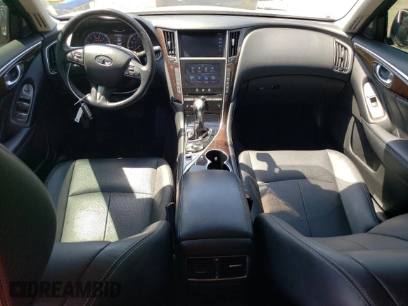 2016 Infiniti Q50 Premium with VIN JN1EV7AP5GM301199, listed as a Copart auction lot 62756045 with 52,580 mi miles and Salvage title. Bid and sale history available at DreamBid. Image 8.