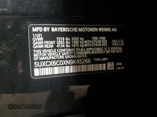 2022 BMW X7 M50i with VIN 5UXCX6C0XN9K45266, listed as a Copart auction lot 45732455 with 29,660 mi miles and Salvage Title. Bid and sale history available at carsss.com. Image 13.