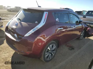 2016 Nissan LEAF SV with VIN 1N4BZ0CP8GC310287, listed as a Copart auction lot 89167585 with 0 mi miles and Salvage Title. Bid and sale history available at carsss.com. Image 3.