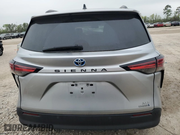 2022 Toyota Sienna XLE with VIN 5TDYRKEC5NS123868, listed as a Copart auction lot 50550835 with 37,350 mi miles and Salvage Title. Bid and sale history available at DreamBid. Image 6.
