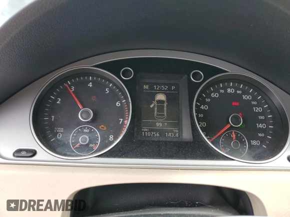 2012 Volkswagen CC Sport PZEV with VIN WVWMP7AN8CE506148, listed as a Copart auction lot 65390324 with 110,756 mi miles and Salvage Title. Bid and sale history available at carsss.com. Image 9.