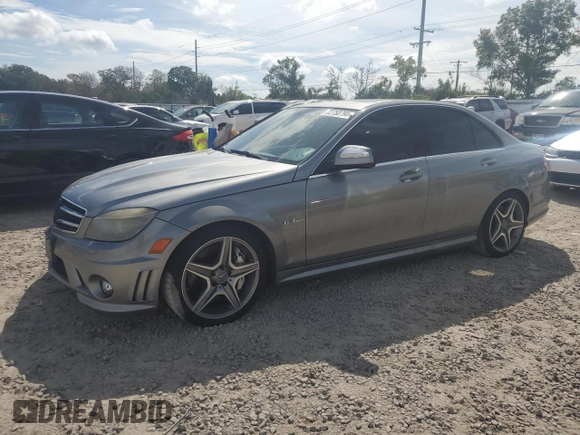 2009 Mercedes-Benz C 63 AMG with VIN WDDGF77XX9F217502, listed as a Copart auction lot 72750794 with 188,025 mi miles and Salvage Title. Bid and sale history available at DreamBid. Image 1.