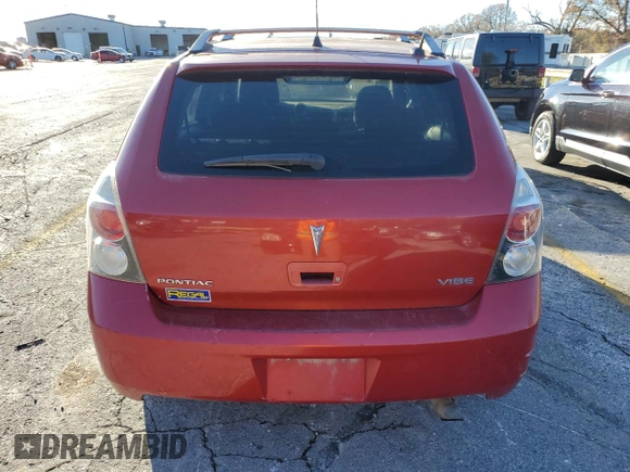 2009 Pontiac Vibe 1SB with VIN 5Y2SP67099Z435329, listed as a Copart auction lot 80291994 with 184,901 mi miles and Salvage title. Bid and sale history available at DreamBid. Image 6.