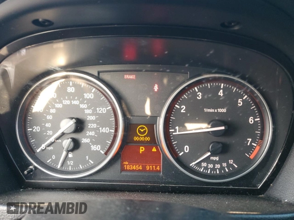 2010 BMW 3 Series 328i with VIN WBAPH5G51ANM34726, listed as a Copart auction lot 43971725 with 183,454 mi miles and Salvage Title. Bid and sale history available at DreamBid. Image 9.