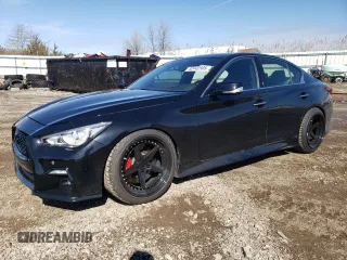 2020 Infiniti Q50 Red Sport 400 with VIN JN1FV7AR3LM660650, listed as a Copart auction lot 52442505 with 27,716 mi miles and Clean Title. Bid and sale history available at carsss.com. Image 1.