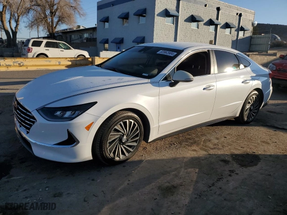 2021 Hyundai Sonata Hybrid SEL with VIN KMHL34JJ4MA030956, listed as a Copart auction lot 83963904 with 49,914 mi miles and Salvage Title. Bid and sale history available at carsss.com. Image 1.