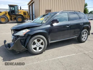 2005 Nissan Murano SL z VIN JN8AZ08TX5W303594, wystawiony jako Copart lot #57322085 z przebiegiem Nie podano mil oraz Szkoda całkowita • Salvage title. Historia ofert i sprzedaży dostępna na DreamBid. Obrazek 1.
