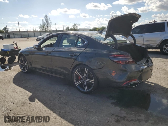 2024 Genesis G70 Sport Advanced with VIN KMTG54SE3RU137196, listed as a Copart auction lot 76329834 with 1,348 mi miles and Salvage Title. Bid and sale history available at DreamBid. Image 2.