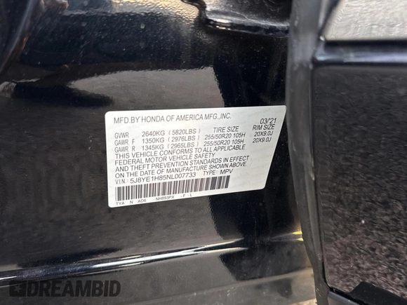 2022 Acura MDX w/Advance Package with VIN 5J8YE1H85NL007733, listed as a Copart auction lot 54273895 with 73,146 mi miles and Salvage Title. Bid and sale history available at carsss.com. Image 10.