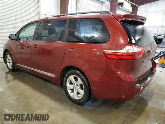 2015 Toyota Sienna LE AAS с VIN 5TDKK3DC2FS677288, выставлен на аукционе Copart как лот 57882845 с пробегом 162 458 миль миль и Списание • Salvage title. История ставок и продаж доступна на DreamBid. Изображение 2.