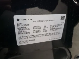 2023 Rivian R1T Adventure with VIN 7FCTGBAA4PN029939, listed as a Copart auction lot 78209134 with 3,681 mi miles and Salvage Title. Bid and sale history available at carsss.com. Image 13.