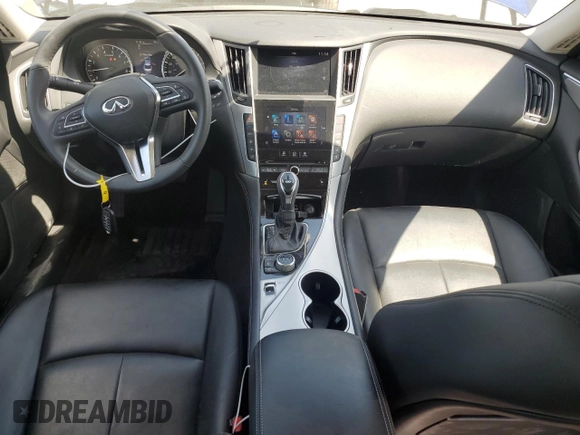 2021 Infiniti Q50 Luxe with VIN JN1EV7BR7MM755031, listed as a Copart auction lot 57383075 with 35,903 mi miles and Salvage title. Bid and sale history available at DreamBid. Image 8.