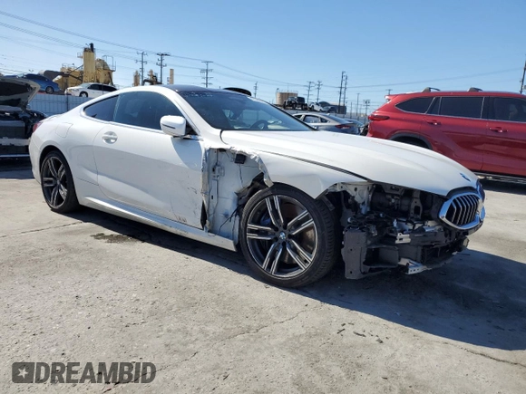 2019 BMW 8 Series M850i xDrive with VIN WBABC4C56KBJ35745, listed as a Copart auction lot 47300595 with 25,996 mi miles and Salvage Title. Bid and sale history available at carsss.com. Image 4.