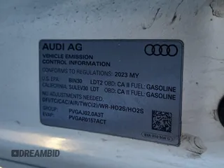 2023 Audi Q3 S line Premium with VIN WA1DECF34P1107427, listed as a IAAI auction lot 42845142 with 43,670 mi miles and . Bid and sale history available at DreamBid. Image 39.