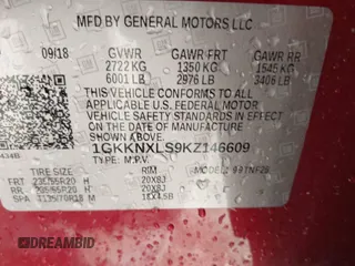 2019 GMC Acadia Denali with VIN 1GKKNXLS9KZ146609, listed as a IAAI auction lot 42393425 with 77,330 mi miles and . Bid and sale history available at DreamBid. Image 9.
