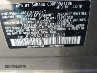 2019 Subaru Forester Premium with VIN JF2SKAGC4KH488528, listed as a Copart auction lot 48896505 with 77,543 mi miles and Non Repairable. Bid and sale history available at carsss.com. Image 13.
