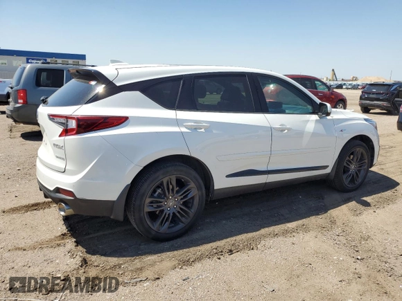 2020 Acura RDX w/A-Spec Pkg with VIN 5J8TC2H68LL029033, listed as a Copart auction lot 55519735 with 45,590 mi miles and Salvage title. Bid and sale history available at DreamBid. Image 3.