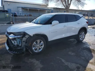 2020 Chevrolet Blazer LT with VIN 3GNKBHRS9LS579550, listed as a Copart auction lot 82816124 with 112,686 mi miles and Salvage Title. Bid and sale history available at carsss.com. Image 1.