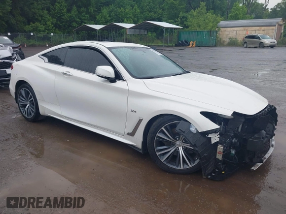 2018 Infiniti Q60 Sport with VIN JN1EV7EK9JM342991, listed as a IAAI auction lot 42485514 with 61,507 mi miles and . Bid and sale history available at DreamBid. Image 1.