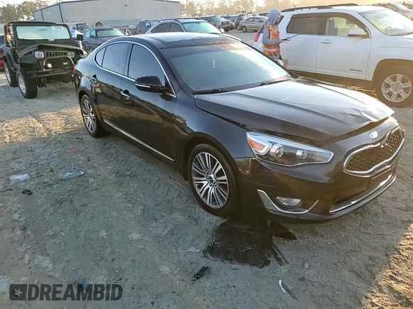 2014 Kia Cadenza Premium with VIN KNALN4D78E5148756, listed as a Copart auction lot 77539394 with 109,296 mi miles and Salvage Title. Bid and sale history available at carsss.com. Image 13.