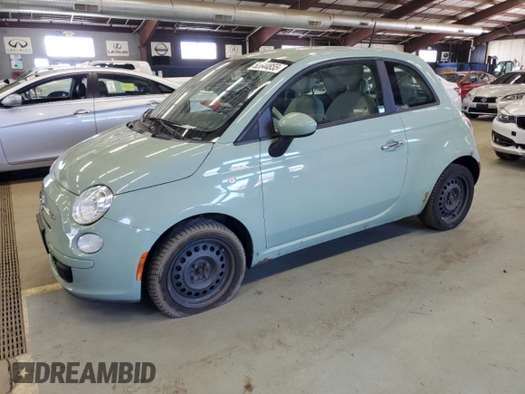 2012 FIAT 500 Pop with VIN 3C3CFFAR4CT381133, listed as a Copart auction lot 52644855 with 131,242 mi miles and Clean Title. Bid and sale history available at carsss.com. Image 1.