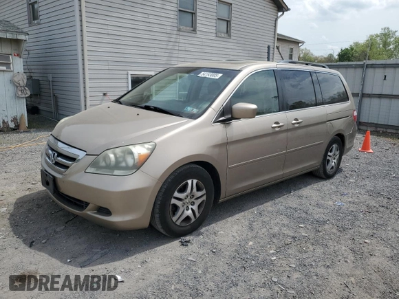2007 Honda Odyssey EX-L with VIN 5FNRL38777B407777, listed as a Copart auction lot 54193005 with 170,470 mi miles and Salvage Title. Bid and sale history available at carsss.com. Image 1.