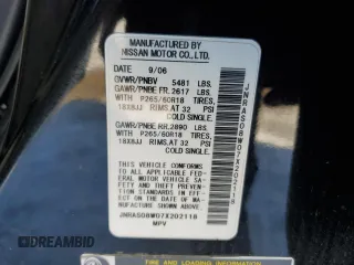 2007 Infiniti FX with VIN JNRAS08W07X202118, listed as a Copart auction lot 49879125 with 313,136 mi miles and Salvage title. Bid and sale history available at DreamBid. Image 13.