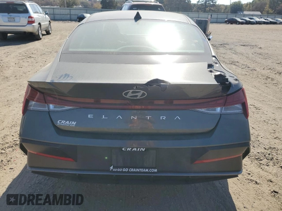 2024 Hyundai Elantra SEL with VIN KMHLS4DG0RU717599, listed as a Copart auction lot 76830314 with 7,205 mi miles and Salvage title. Bid and sale history available at DreamBid. Image 6.