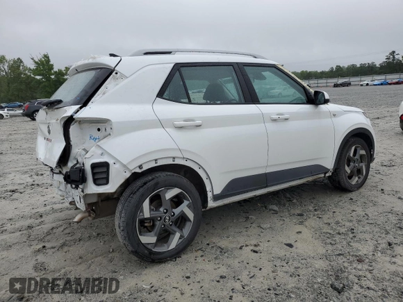 2021 Hyundai Venue SEL with VIN KMHRC8A32MU085231, listed as a Copart auction lot 58205545 with 41,105 mi miles and Salvage title. Bid and sale history available at DreamBid. Image 3.