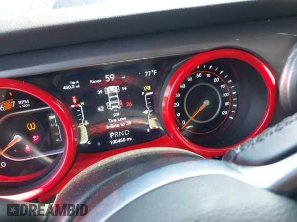 2021 Jeep Wrangler Unlimited Sahara with VIN 1C4HJXEN8MW622359, listed as a IAAI auction lot 42328958 with 100,450 mi miles and . Bid and sale history available at DreamBid. Image 7.