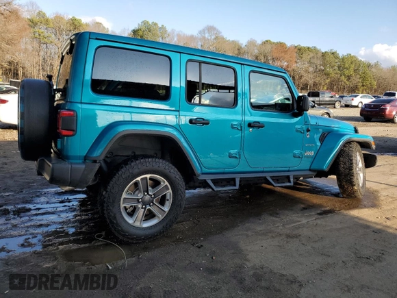 2020 Jeep Wrangler Unlimited Sahara Altitude with VIN 1C4HJXEG2LW252672, listed as a Copart auction lot 44195175 with 58,555 mi miles and Salvage title. Bid and sale history available at DreamBid. Image 3.