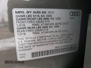 2022 Audi Q3 Premium with VIN WA1AUCF35N1040257, listed as a Copart auction lot 70907502 with 4,005 mi miles. Bid and sale history available at carsss.com. Image 15.