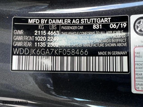 2019 Mercedes-Benz SL with VIN WDDJK6GA7KF058466, listed as a Copart auction lot 87493424 with NaN miles and Non Repairable. Bid and sale history available at carsss.com. Image 15.