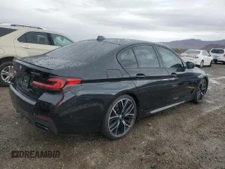 2022 BMW 5 Series M550i xDrive with VIN WBA13BK02NCH84353, listed as a Copart auction lot 46836204 with Not provided miles and Salvage title. Bid and sale history available at DreamBid. Image 3.