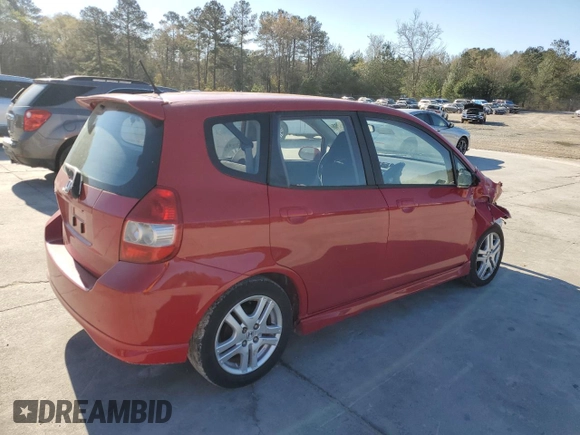 2007 Honda Fit Sport with VIN JHMGD38667S058124, listed as a Copart auction lot 49135255 with 75,686 mi miles and Salvage Title. Bid and sale history available at carsss.com. Image 3.