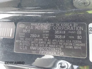 2012 Kia Forte EX z VIN KNAFU4A27C5506225, wystawiony jako IAAI lot #42107589 z przebiegiem 166 009 mil mil oraz . Historia ofert i sprzedaży dostępna na DreamBid. Obrazek 9.