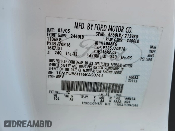2006 Ford Escape Hybrid with VIN 1FMYU96H16KA20744, listed as a Copart auction lot 83619374 with 173,021 mi miles and Clean Title. Bid and sale history available at carsss.com. Image 13.