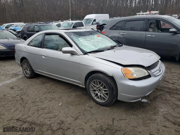 2001 Honda Civic EX with VIN 1HGEM21971L107972, listed as a Copart auction lot 46279685 with 0 mi miles and Salvage Title. Bid and sale history available at carsss.com. Image 4.