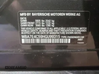 2017 BMW 7 Series 740i xDrive with VIN WBA7E4C59HGU99315, listed as a Copart auction lot 51578444 with 0 mi miles. Bid and sale history available at carsss.com. Image 13.