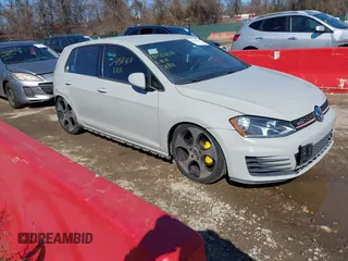 2017 Volkswagen Golf GTI S with VIN 3VW5T7AU4HM057802, listed as a IAAI auction lot 41504011 with 88,203 mi miles. Bid and sale history available at carsss.com. Image 1.