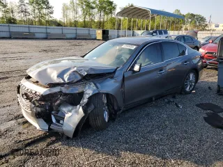 2019 Infiniti Q50 Luxe with VIN JN1EV7AP3KM512636, listed as a Copart auction lot 52635055 with 46,840 mi miles and Salvage title. Bid and sale history available at DreamBid. Image 1.