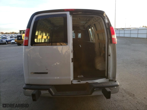 2022 Chevrolet Express Cargo Van with VIN 1GCWGAFP1N1142200, listed as a Copart auction lot 79551154 with 0 mi miles and Salvage Title. Bid and sale history available at carsss.com. Image 6.