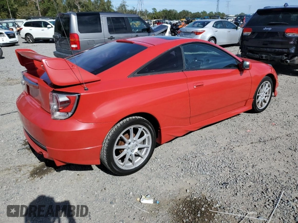 2004 Toyota Celica GT with VIN JTDDR32T240173606, listed as a Copart auction lot 87155554 with 134,844 mi miles and Salvage Title. Bid and sale history available at carsss.com. Image 3.