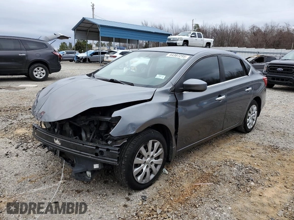 2017 Nissan Sentra SV with VIN 3N1AB7AP2HL662022, listed as a Copart auction lot 44387295 with 146,186 mi miles and Salvage Title. Bid and sale history available at carsss.com. Image 1.
