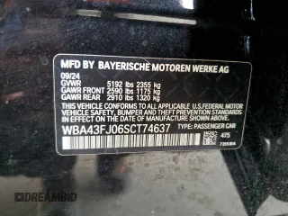 2025 BMW 5 Series 530i с VIN WBA43FJ06SCT74637, выставлен на аукционе Copart как лот 57398745 с пробегом 10 580 миль миль и Чистый • Clean title. История ставок и продаж доступна на DreamBid. Изображение 12.