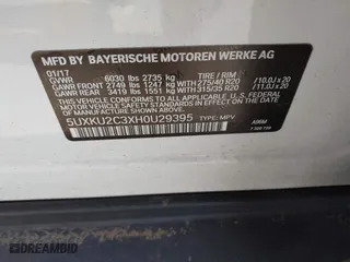2017 BMW X6 xDrive35i with VIN 5UXKU2C3XH0U29395, listed as a IAAI auction lot 41237496 with 82,836 mi miles. Bid and sale history available at carsss.com. Image 9.